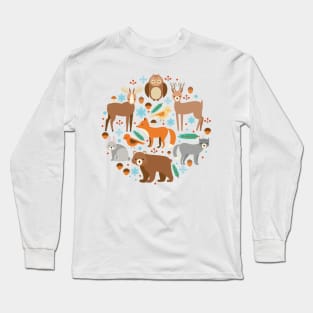 Cartoon Animals Collection Prints Long Sleeve T-Shirt